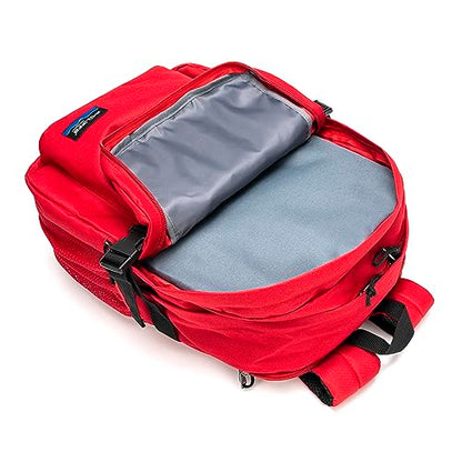 K-Cliffs Classic Backpack Basic Student Campus Daypack Simple Travel Rucksack with Laptop Compartment Bottle Holder Padded Straps Red - color: Red