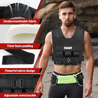 Weighted Vest Men 26lbs | 35lbs | 45lbs, Weighted Workout Vest With Removable Iron Weights, Weight Vest for Men and Women, Heavy Duty Weighted Exercise Vest for Strength Training Running Walking - size: 26lbs