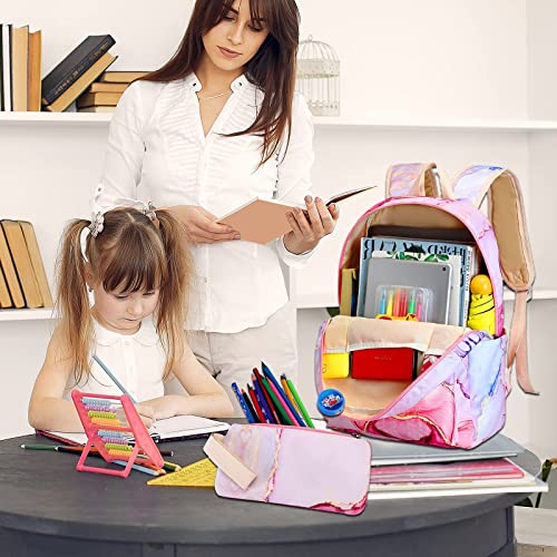 LOIDOU Backpack for Teen Girls Bookbags School Backpack with Lunch Box and Pencil Case 3 in 1 School Bags Set - color: Pink