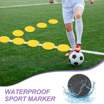 PATIKIL Spot Markers 9 Inch, 6 Pcs Non-Slip Floor Dots Agility Markers Flat Field Cones Poly Dots for Gym PE Speed Training Dance Soccer Basketball Sports, Yellow/Green/Black