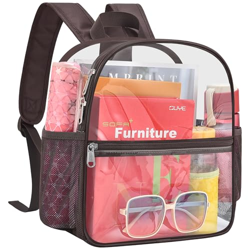 Clear Backpack for Stadium Events Stadium Approved Sports Fan Backpacks - color: Chocolate, style: Nylon Shoulder Straps