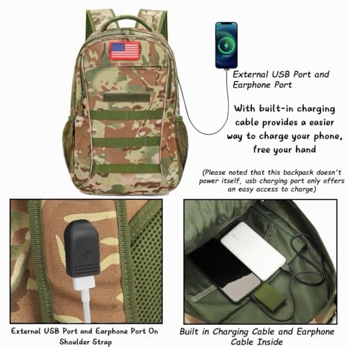 4land Camo Backpack for Boys,Army Boys Backpacks for Elementary Middle School Military,Camouflage Bookbag 40L - color: A-jun