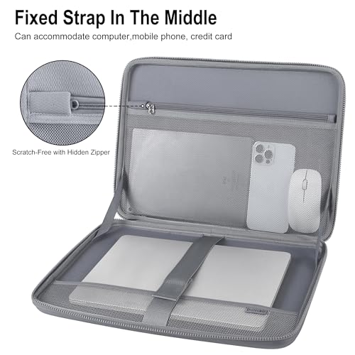 DOMISO 17-17.3 Inch Laptop Hard Case, Waterproof Shockproof Hard Shell Protective Laptop Sleeve with Handle for Dell XPS 17/Lenovo IdeaPad/Acer Aspire/HP Envy 17/LG gram 17, Silver - color: Silver, size: 17 - 17.3 Inch