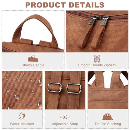 Dora & Liz Backpack Purse for Women, Pu Leather Designer Travel Backpack, Fashion Work Ladies Shoulder Bag Handbag - color: Grey