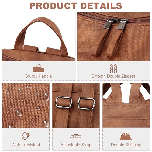 Dora & Liz Backpack Purse for Women, Pu Leather Designer Travel Backpack, Fashion Work Ladies Shoulder Bag Handbag - color: Pink