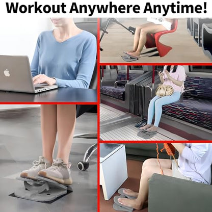 Mini Foldable Leg Exerciser | Portable Foot Pedal Exercise Machine | Under Desk Stepper for Leg Muscle Training, Leg Circulation & Home Office Use