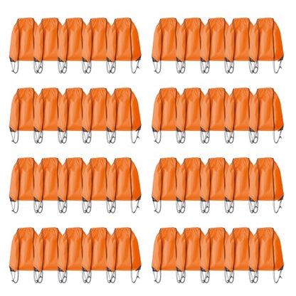 Drawstring Backpack Bulk 40Pcs Draw String Backpack Bags DIY Gym Sports Traveling Yoga Cinch Bag Sackpack Drawstring (orange) - color: Orange