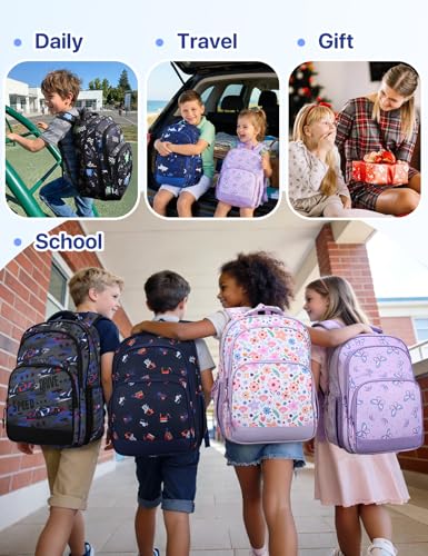 VASCHY Kids Backpacks, 12L Toddler & 17.5L School Backpacks, Lightweight Water-Resistant for Boys and Girls Ages 3-12 - color: Shark-l, size: Large