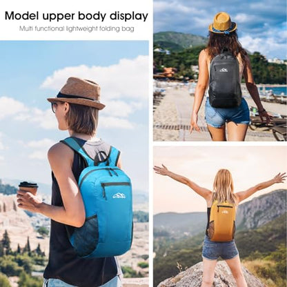 Lightweight Hiking Backpack Small,Waterproof Hiking Daypack,Foldable Backpack for Travel,Ultralight Daypack (Nylon, Grey) - color: Nylon Grey