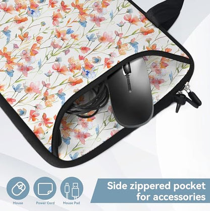 RICHEN 17 inch Laptop Shoulder Bag Carrying Case with Handle Fits 15.6/16/17/17.3/17.4 inch Laptop Notebook (Flowers1, 16-17.3 inch) - color: Flowers1