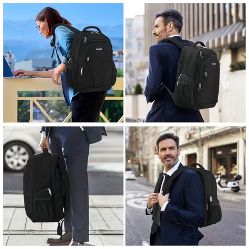 MILADA Travel Backpack For Men Laptop Backpack Women Business Carry On Backpack Airline Approved Fits 16.5 Inch Laptop Bag Work Backpack, Black - color: Black