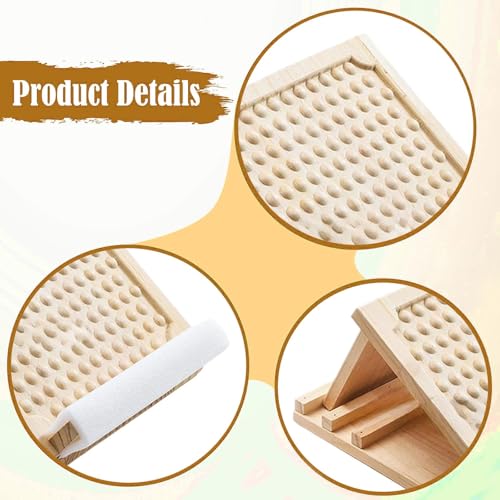Menolana Slant Board Wooden Calf Stretcher Adjustable Foot Incline Board Leg Stretch Ankle Exercise Training Equipment with Anti Slip Design and Foldable