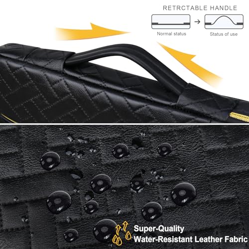 Lacdo 360° Protective 14 Inch Laptop Sleeve Case for HP Lenovo Dell ASUS Acer Chromebook 14 / HP Stream 14 / Dell Inspiron 14 / Lenovo IdeaPad 14 / Acer Spin/ASUS ZenBook Computer Bag, Elegant Black - color: Elegant black, size: 14 Inch