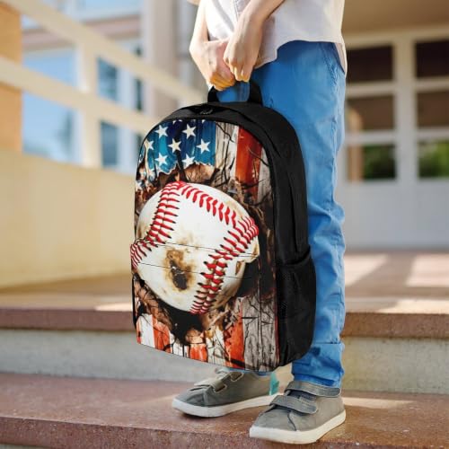 Baseball Backpack, Durable Polyester Daypack with Laptop Compartment, Reinforced Bottom, Adjustable Shoulder Straps And Multi Pockets for Travel And Daily Use - color: Baseball