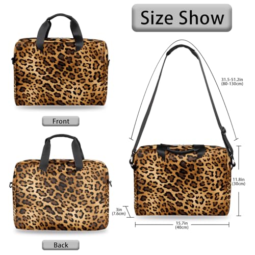 15.6 Laptop Case Retro Leopard Cheetah Animal Print Laptop Bag 16 Inch Briefcase with Shoulder Strap - color: Retro Leopard Cheetah Animal Print