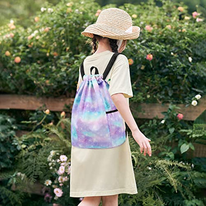 Drawstring Backpack Gym String Bag Drawstring Sackpack Sport Cinch Bag For Womens Girls Mens Stars Black - color: Star Black