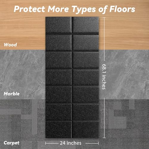 Walking Pad Mat – 68" x 24", 1/4" Thick Non-Slip Treadmill Mat for Carpet Floors & Hardwood, Shock Absorbing Exercise Mat & Under Treadmill Mat for Floor Protection in Home Gym - size: 68"L x 24" W x 0.24"Th