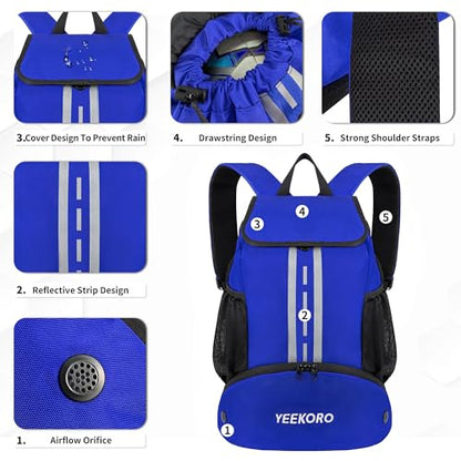 Soccer Backpack Multifunctional Sport Gym Bags with Dry-wet Separate & Shoe Compartment for Basketball Volleyball - color: Upgraded Blue