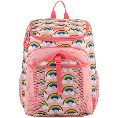 FUEL Lunch Backpack Set Teens Student Water Resistant Bookbag Bag Soft Reusable Insulated Cooler Lunch Box Thermal Travel Office Lunch Bag, Rainbow - color: Coral