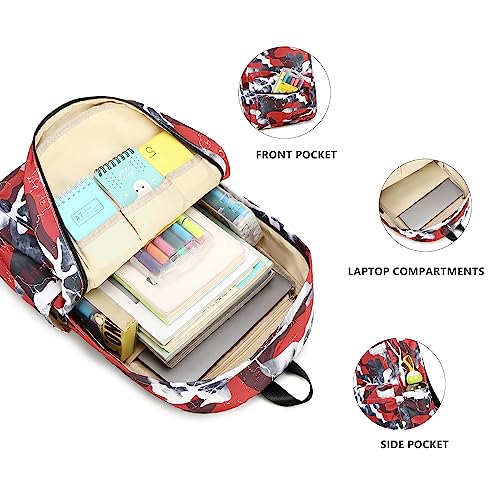 Lmwzh Backpack For Boys Elementary School Bags Kids Bookbag Waterproof Lightweight Durable(A-Red) - color: A-red