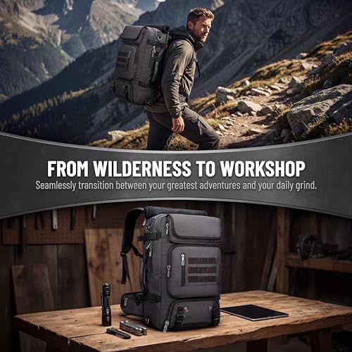 Travel Backpack with Shoe Compartment, Large Carry On Laptop Backpack, Water Resistant Weekender Bag for Men Women (Grey, Grey) - color: Grey
