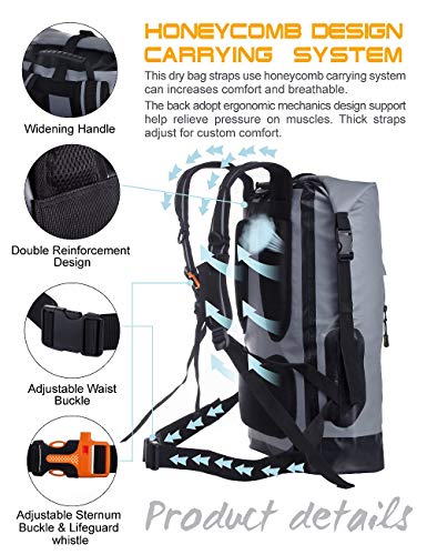 IDRYBAG Waterproof Backpack for Men 20L/30L/40L, Floating Dry Bag Kayak, Dry Backpack Hiking