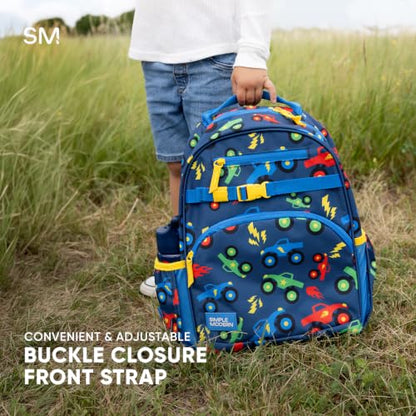Simple Modern Medium Toddler Backpack for School Girls and Boys | Kindergarten Elementary Kids Backpack | Fletcher Collection | Kids - 15" tall | Sheeps & Strawberries - color: -Sheeps & Strawberries, style: Kids Medium