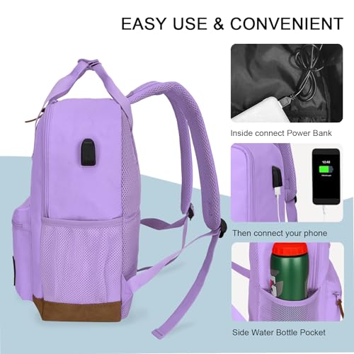Goloni Small Carry On Travel Backpack with USB Charging Port, Lightweight Water Resistant Mini Carry-on Backpack for Men Women, Compact Personal Everyday Backpack,Purple - color: Purple