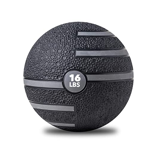 JFIT Dual Texture Medicine Ball – Weighted Exercise Ball for Strength, Core & Functional Fitness Training - style: 16lb