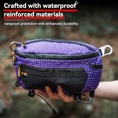 HIKEMAN Strap Pack Pouches for Backpack, Lightweight Phone Pocket, Large Capacity and Waterproof Fanny Pack Multi-functional Outdoor Bag for Hiking, Running, Travel, Cycling (Purple) - color: Purple