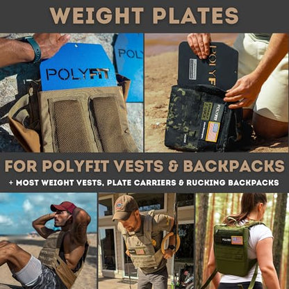 POLYFIT Weight Vest Plates - Weighted Plates for Strength Training Weight Vests - 4lb, 6lb, 9lb, 14lb, 19lb Pairs - color: 9 LB (Black) Pair