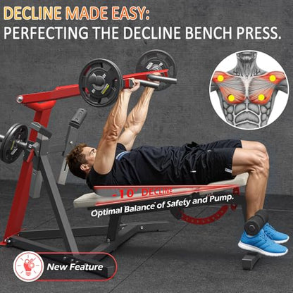 3-in-1 Adjustable Chest Press Machine, Weight Bench Press Workout Machine for Home Gym, Incline Decline Flat Bench Press, Heavy Duty Steel Frame Upper Body Workout Home Gym Equipment