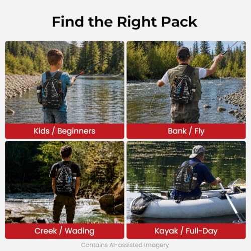 Piscifun Fishing Backpack with Rod Holder, Lightweight Sling Bag Storge Gear and Equipment - color: Black Camouflage, size: Standard, style: Urban