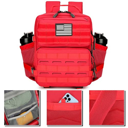 9L Mini Tactical Backpack for Men and Women Tactical Backpack Small for Hiking Small Tactical Bag Fitness Pack - color: Red