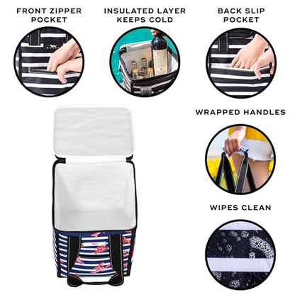 SCOUT Pleasure Chest - Soft, Lightweight, Insulated Cooler, Fits 5 Wine Bottles, Cooler for Beach, Pool, Boat, and Picnics - color: Catch of the Day