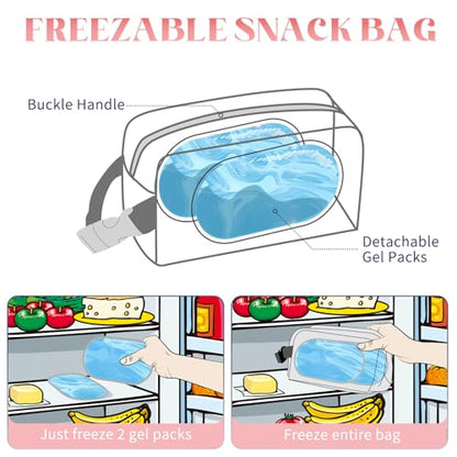 Small Cooler Bag Freezable Lunch Bag for Work School Travel,Small Lunch Bag,insulated snack bag,Mini Cooler,Lunch bag small Fit For Yogurt（Light Pink ） - color: S-Light Pink