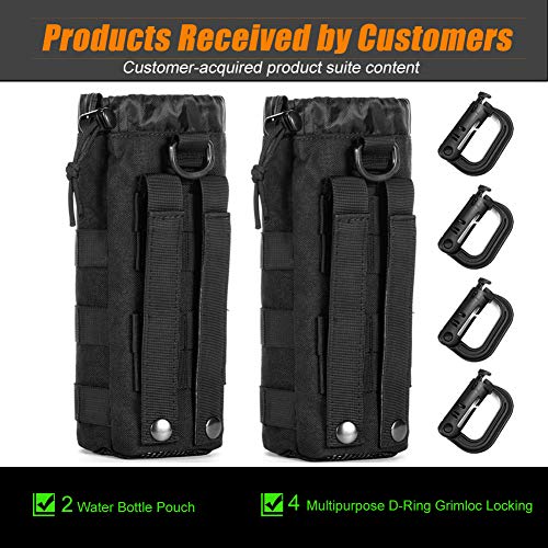 Upgraded Tactical Drawstring Molle Water Bottle Holder Tactical Pouches - color: NEW-2P Water Pouch