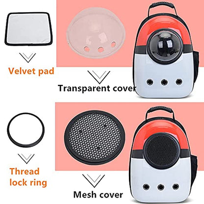 Pet Travel Carrier, Cat Dog Dome Space Capsule Bubble Backpack, Portable Waterproof Breathable Knapsack for Hiking, Traveling (Blue/White) - color: Blue/White