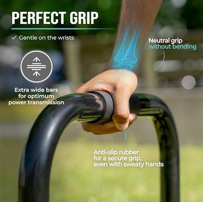 PULLUP & DIP Fitness Parallettes, Medium Parallette Bars For Calisthenics, Crossfit & Gymnastics, Handstand Bars With Extra Wide Handle & No Wobbling