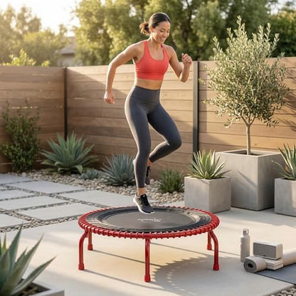 JumpSport 44" PRO Fitness Trampoline, Model 550 Workout Exercise Rebounder, Red