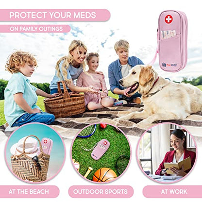 PracMedic Bags Epi Pens Carrying Case- Insulated Epipen Carry Case (Pink) | Holds 2 Epi Pens, Auvi-Q or Neffy, Inhaler & Antihistamine. Medical Case for Allergy, Asthma & Diabetes Medicines. - color: Quartz Pink