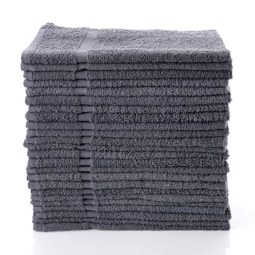 Simpli-Magic Cotton Hand Towels 16"x27" (12 Pack) – Soft Towels for Bathroom, Kitchen, Salon & Gym (Gray) - color: Gray