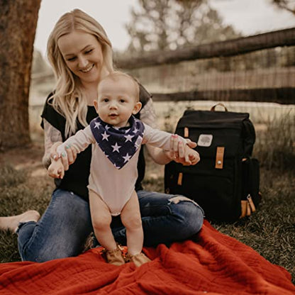 Parker Baby Co. Diaper Backpack - Large Diaper Bag with Insulated Pockets, Stroller Straps and Changing Pad -Birch Bag - Black - color: Black