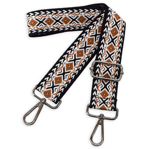 Replacement Purse Strap Shoulder Strap Adjustable Crossbody Strap for Women Crossbody Wide Shoulder Bag - color: Blackf-gun Metal Buckle