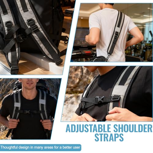 PAASTAl Backpack Straps,Relacement Adjustable Padded Shoulder Straps for Bag, with Metal/Plastic Clips. - color: Gray Plastic