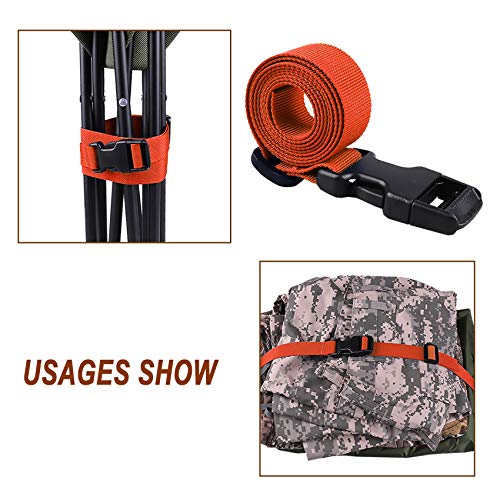 MAGARROW 24" 40" 60" 100" Strap Buckle Packing Straps Adjustable 1-Inch Belt - color: Orange (4-Pack), size: 1" Wide - 60" Long