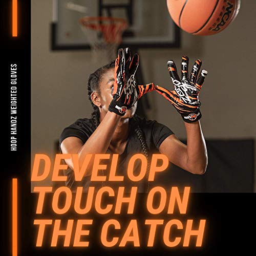 HOOPSKING Hoop Handz Basketball Weighted Training Gloves (Anti-Grip), Over 3 lbs. Per Pair, More Powerful Dribbling - size: Adult Small