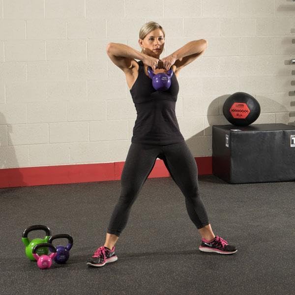 Body-Solid Vinyl Coated Kettlebells with Kettle Grip Handles, Perfect Kettlebells for Weight Training and Core Workout Exercise Equipments - style: 30lbs.