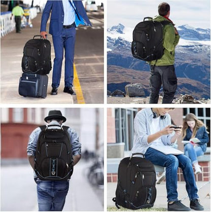 Travel Laptop Backpack,Extra Large 18.4 inch Gaming Laptop Backpacks,Big Capacity TSA Friendly RFID Anti Theft Pocket College Heavy Duty Computer bag for Women Men - color: Blue