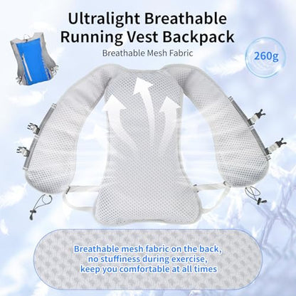 Hydration Running Vest for Women Men,Lightweight Breathable Reflective Hydration Pack with 500ml Water Bottle,Hydration Vest Pack Backpack for Hiking,Camping,Trail Running,Cycling,Race,Marathon - color: 673RV-Blue